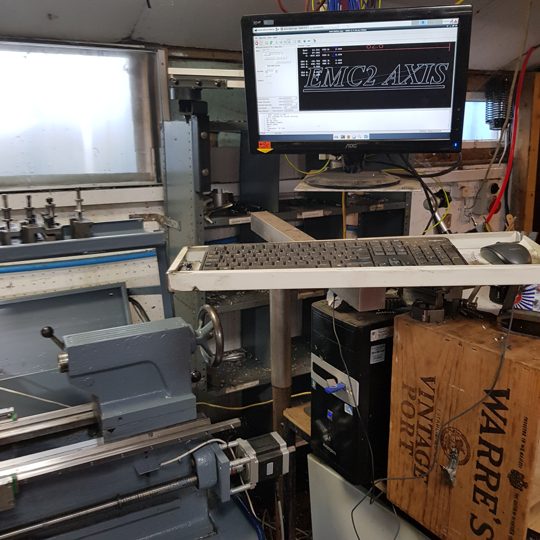 Manual lathe CNC retrofit detail